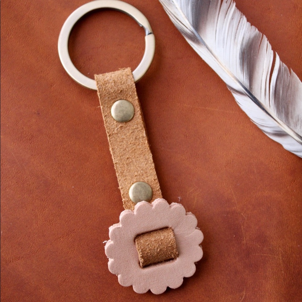 Concho Leather Keychain